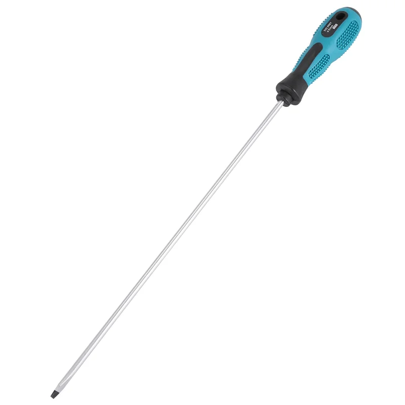 Flat Blade Screwdriver com borracha Handle, Long Slotted e Phillips Screwdriver, magnético, 12 in, 2 Packs