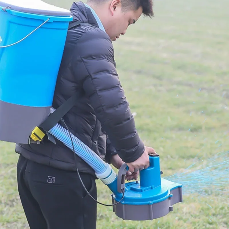 Esparcidor de fertilizante eléctrico con batería de litio, mochila, esparcidor de sal de carretera, sembradora de jardín para granja casera