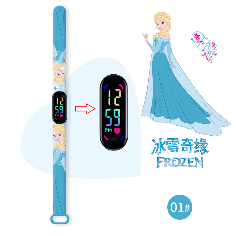 Disney congelado crianças relógios meninas pulseira de silicone luz colorida luminosa crianças relógio de quartzo à prova dwaterproof água reloj infanti