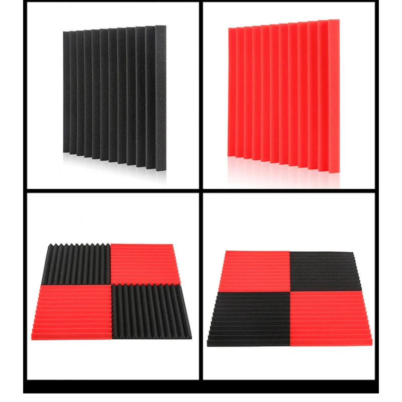 Material de absorção de estúdio de espuma de isolamento acústico de ranhura triangular 4PCS