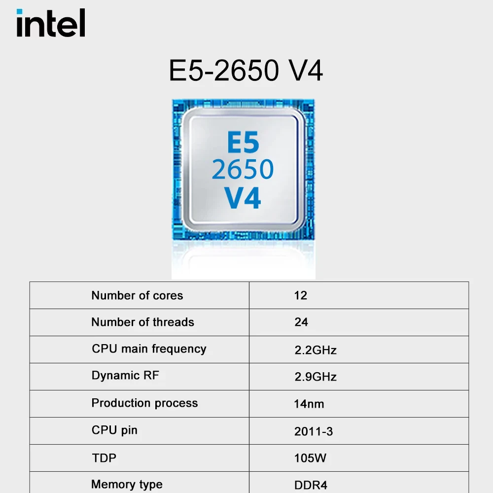 X99-8D4 SOYO Motherboard Set Kit mit Intel LGA2011-3 Xeon E5 2650 V4 CPU DDR4 16 GB (1 * 16 GB) 2133 MHz RAM-Speicher NVME M.2 SATA
