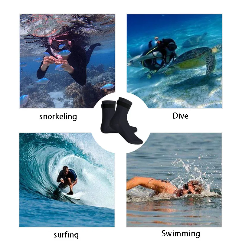 Calcetines de buceo de neopreno de 3mm para adultos, botas cortas antideslizantes para natación y surf, calcetines elásticos para mantener el calor, calcetines de playa para pesca submarina
