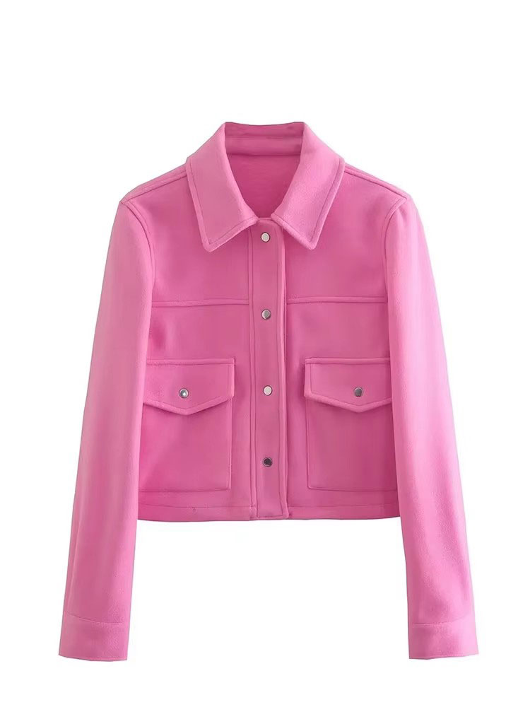 HH Jackets For Womens Autumn Fashion Solid Front Pockets Button Long Sleeve Jacket Elegant Woman Casual Outerwear Coat