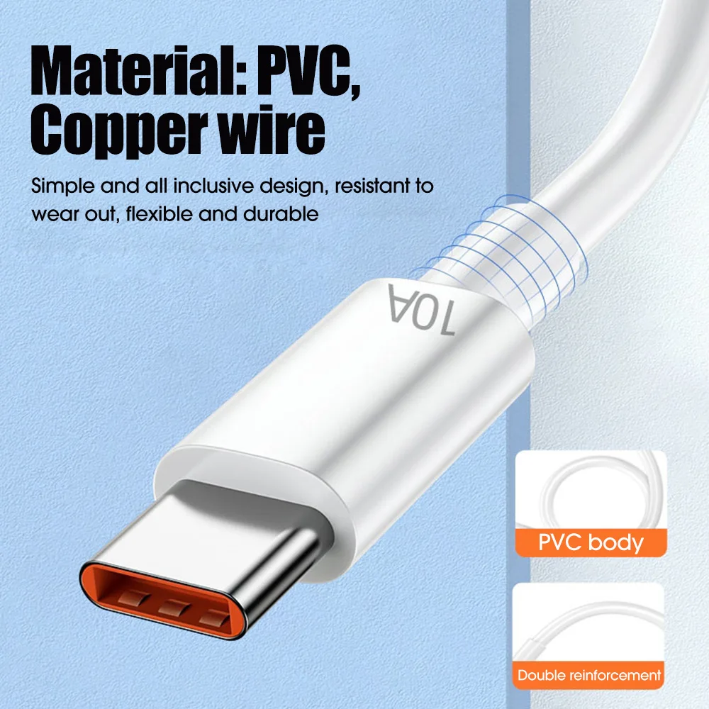 USB Type C Kabel 120W 10A Snel Opladen Draad Mobiele Telefoon USB Voor Huawei P30 Xiaomi Realme Samsung Poco x6 USB C Datakabel Koord