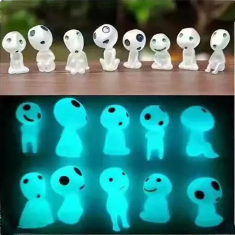 10 ชิ้นลูมินัสโกสต์ไมโครภูมิทัศน์อุปกรณ์เสริมกลางแจ้งตกแต่งจิ๋วเรืองแสงในที่มืดต้นไม้เอลฟ์ตกแต่งสวนนางฟ้า