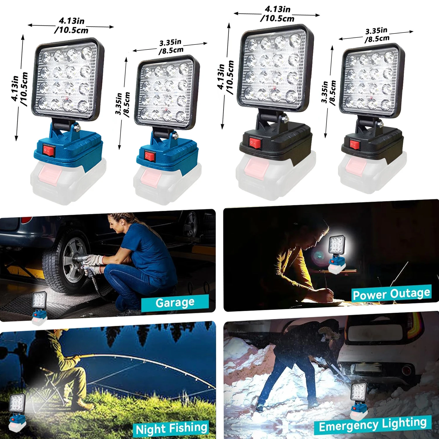 Makita 배터리 용 Led 라이트 4In 휴대용 스포트라이트 무선 야외 작업 낚시 휴대용 비상 도구 라이트 배터리 없음 USB 없음