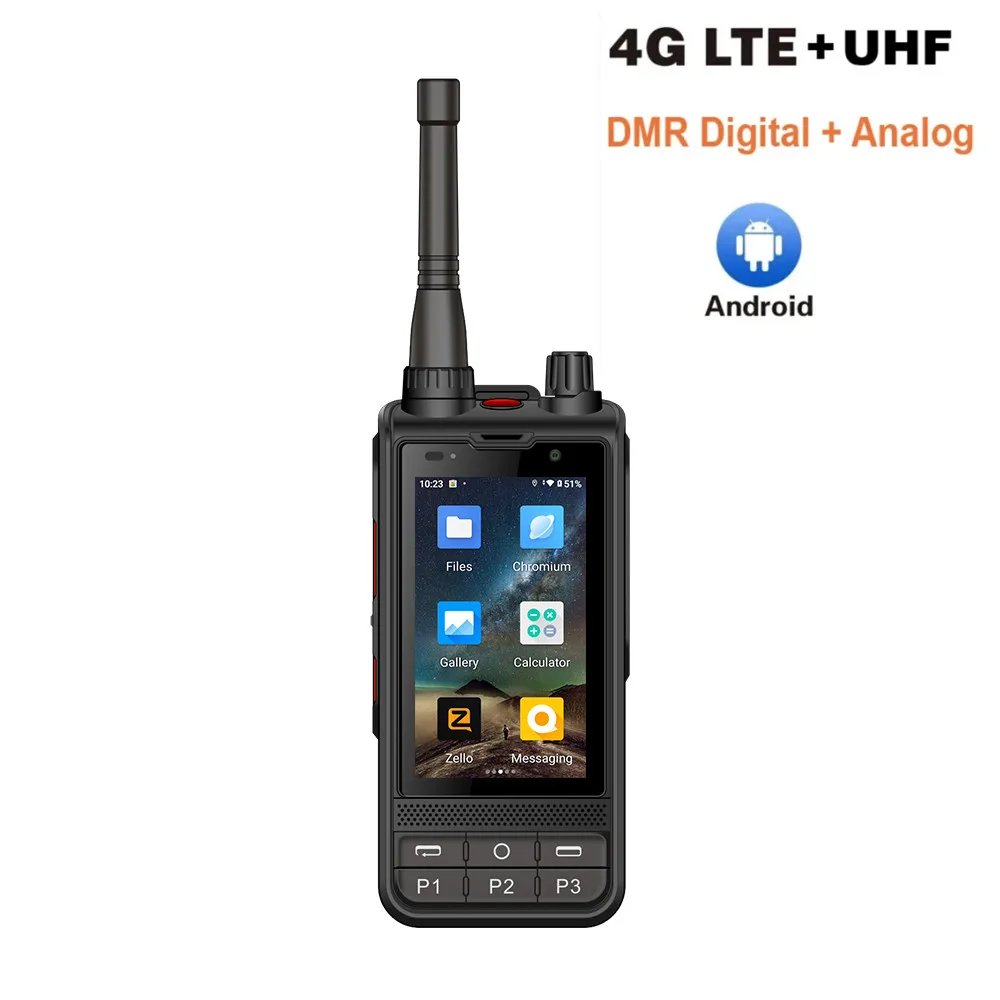 Цифровой радиоприемник ANYSECU W6PRO, 4G, Android 10, работает с реальным ptt Zello, Wi-Fi, 4200 ма · ч, УВЧ, 400-480 МГц, POC, DMR