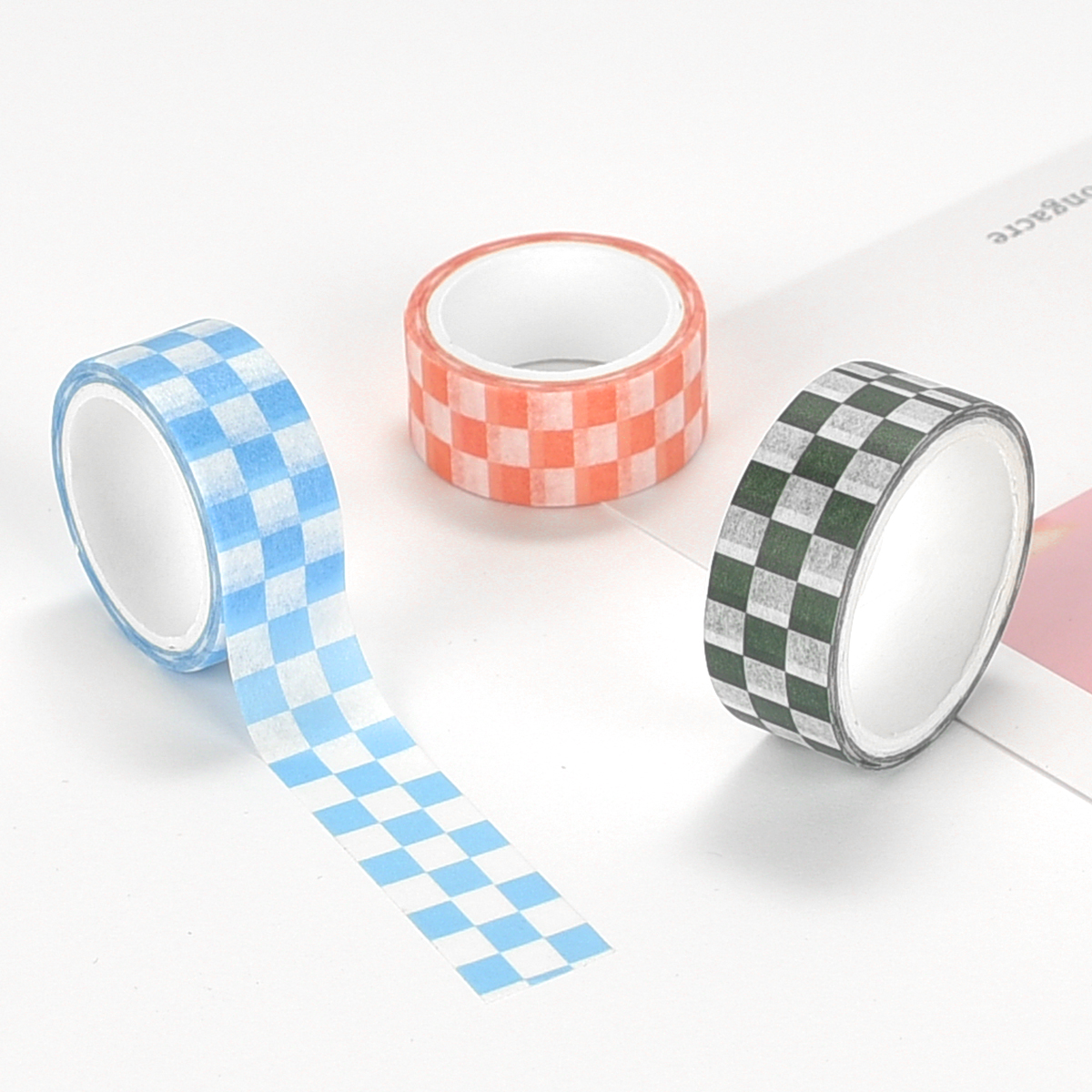 5 Rolls Checkerboard Grid Washi Tape for Scrapbooking Planners DIY Decoration And Crafts Gift Wrapping