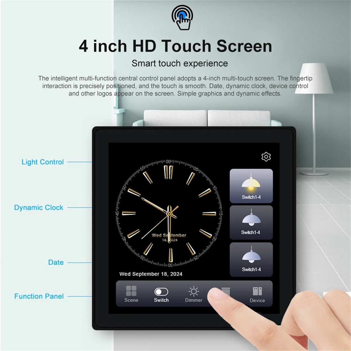 Neue Tuya T3E Pro Smart Control Panel Schalter Touch Screen Panel Schalter Zigbee Intelligente Home Wand Push Licht Schalter Schwarz