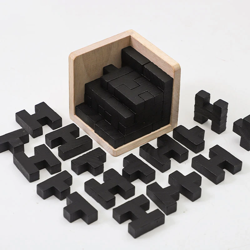 3D ปริศนาไม้ IQ ของเล่น 54 ชิ้น L/ 54 ชิ้น TH รูปร่าง Cube ของเล่นเพื่อการศึกษาสําหรับผู้ที่ชื่นชอบปริศนา, เกมทางปัญญา