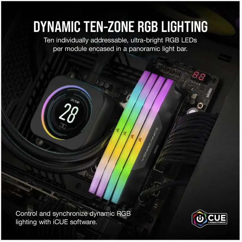 Novo desktop ram vingança rgb ram 32gb (2x16gb) ddr5 dram 5600mt/s c36 ddr5 32g kits de memória ram