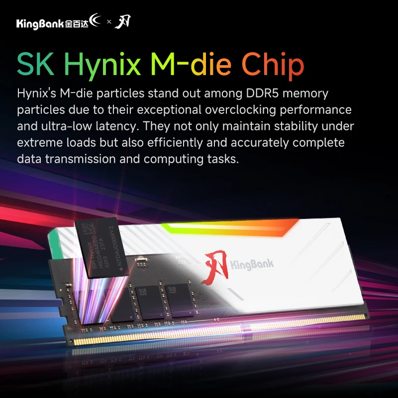 KingBank CL38 RGB Memoria Ram DDR5 RAM Speicher DDR5 RAM PC 24GBX2 48GB 8000MHz RAM für Desktop-Gaming-Computer Hynix M sterben