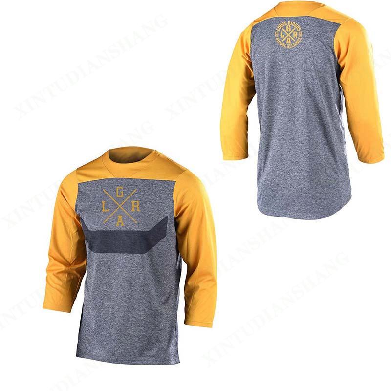 Camiseta holgada de manga 3/4 para hombre, Jersey de resistencia para ciclismo de montaña, DH, todoterreno, motocicleta