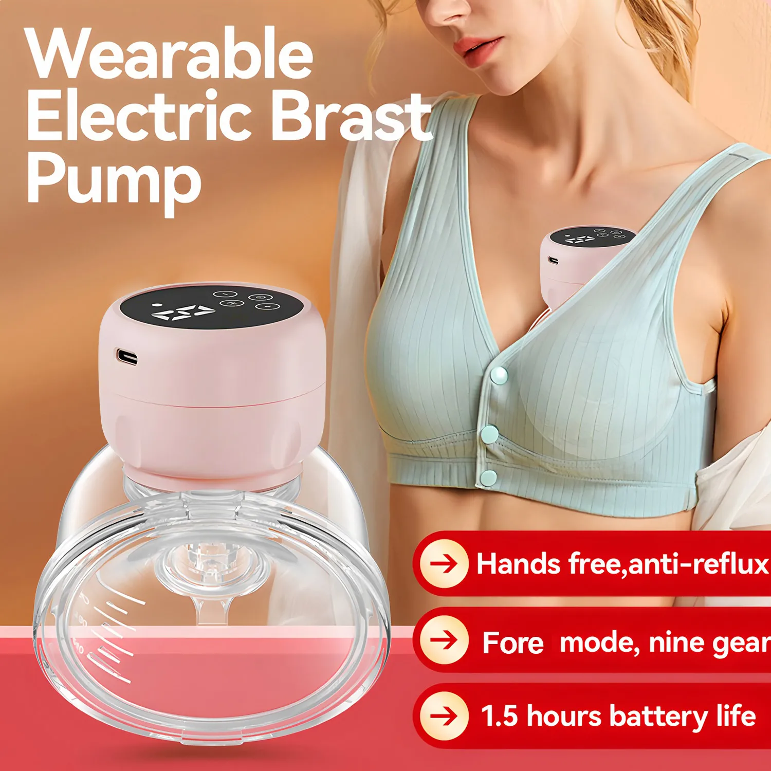 Bomba tira-leite vestível usb, máquina de ordenha e ordenha, suprimentos para mãe e bebê, bomba tira-leite elétrica automática