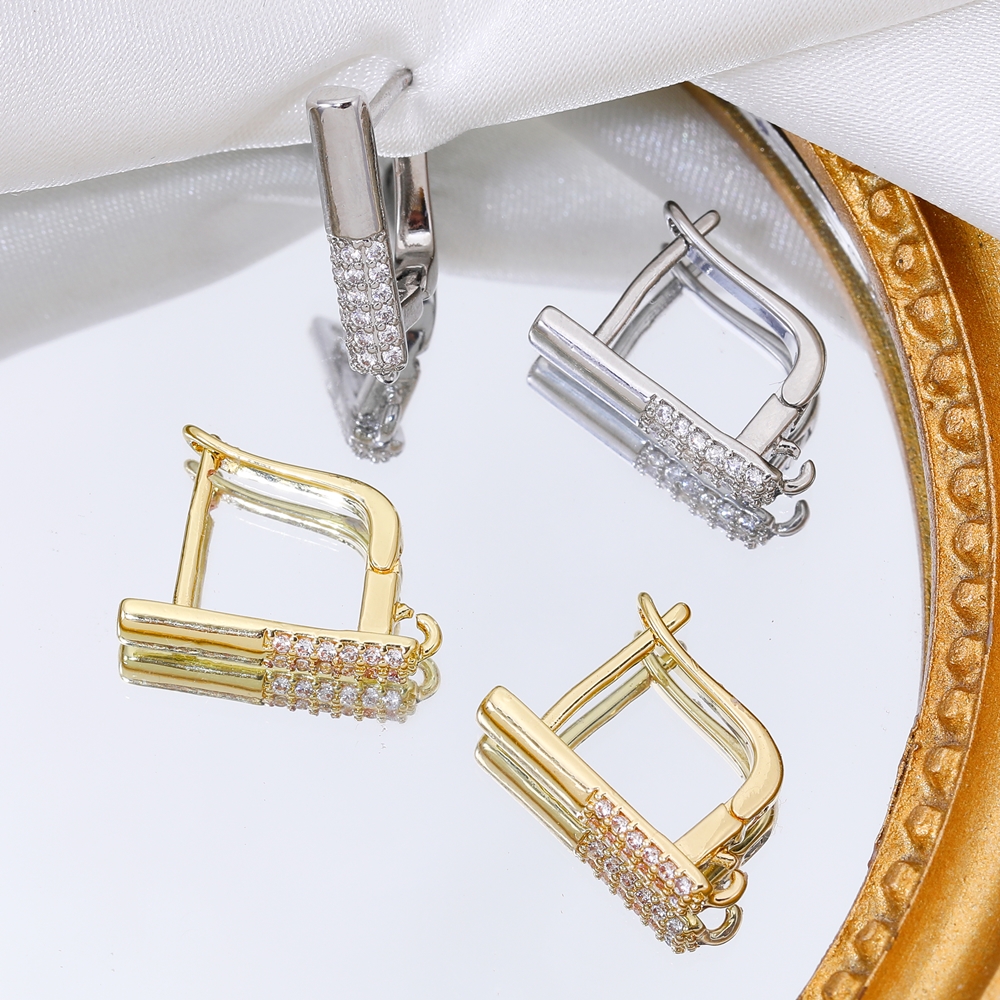 Juya DIY ファインジュエリー材料供給手作りイヤーワイヤーゴールド/シルバーカラーのイヤリングフックアクセサリー高級イヤリング作成のため