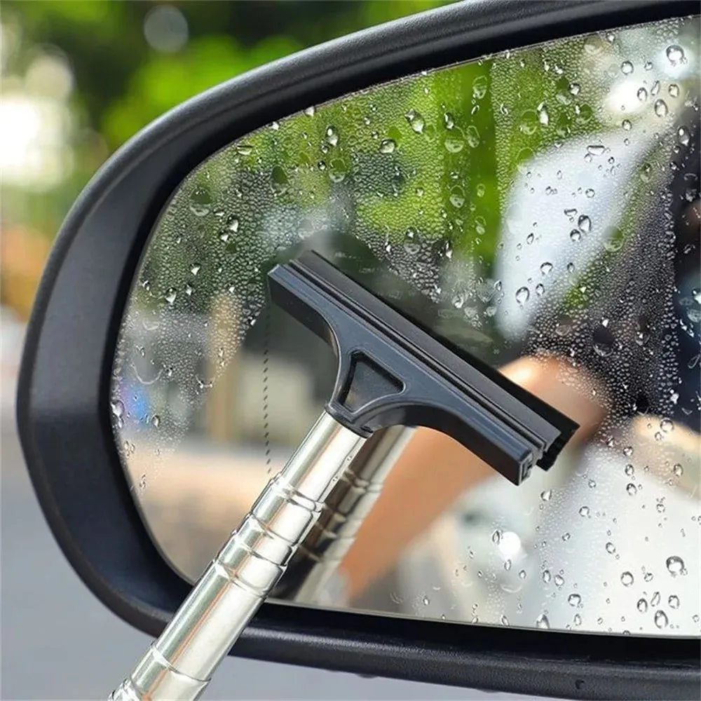กระจกรถกระจกฝนเครื่องมือทําความสะอาดหน้าต่าง Wiper ขยายจับรถด้านข้างกระจกไม้กวาด Telescopic กระจกมองหลังไม้กวาด