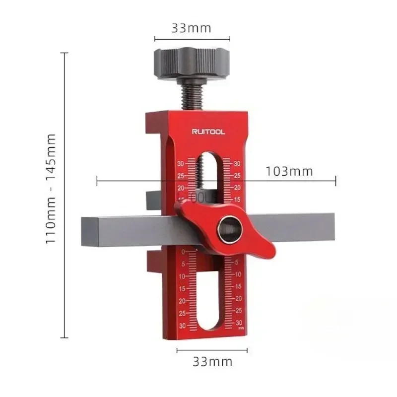 Wardrobe Cabinet Door Panel and Rebounder Punched Mounting Jig Woodworking 10mm Doweling Drilling Guide Locator Installing Clip