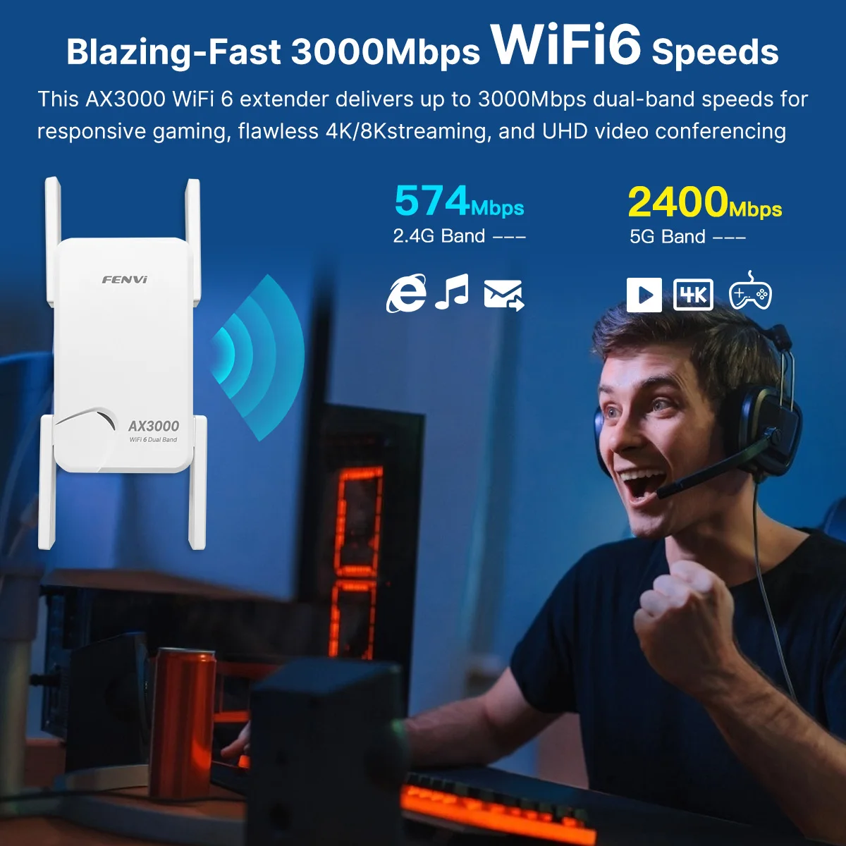 AX3000 WiFi 6 Repeater Roteador Wi-Fi 6 Signalverstärker 5G 2,4G 802.11ac Gigabit Long Range WiFi Extender Verstärker WPS Einfaches Set