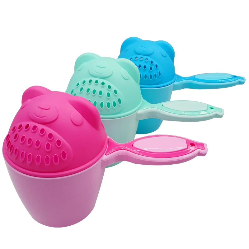 Cute Cartoon Baby Cuffie da bagno Toddle Shampoo Cup Bambini Costume da bagno Bailer Baby Shower Cucchiai Bambino Lavaggio dei capelli Tazza Strumento da bagno per bambini