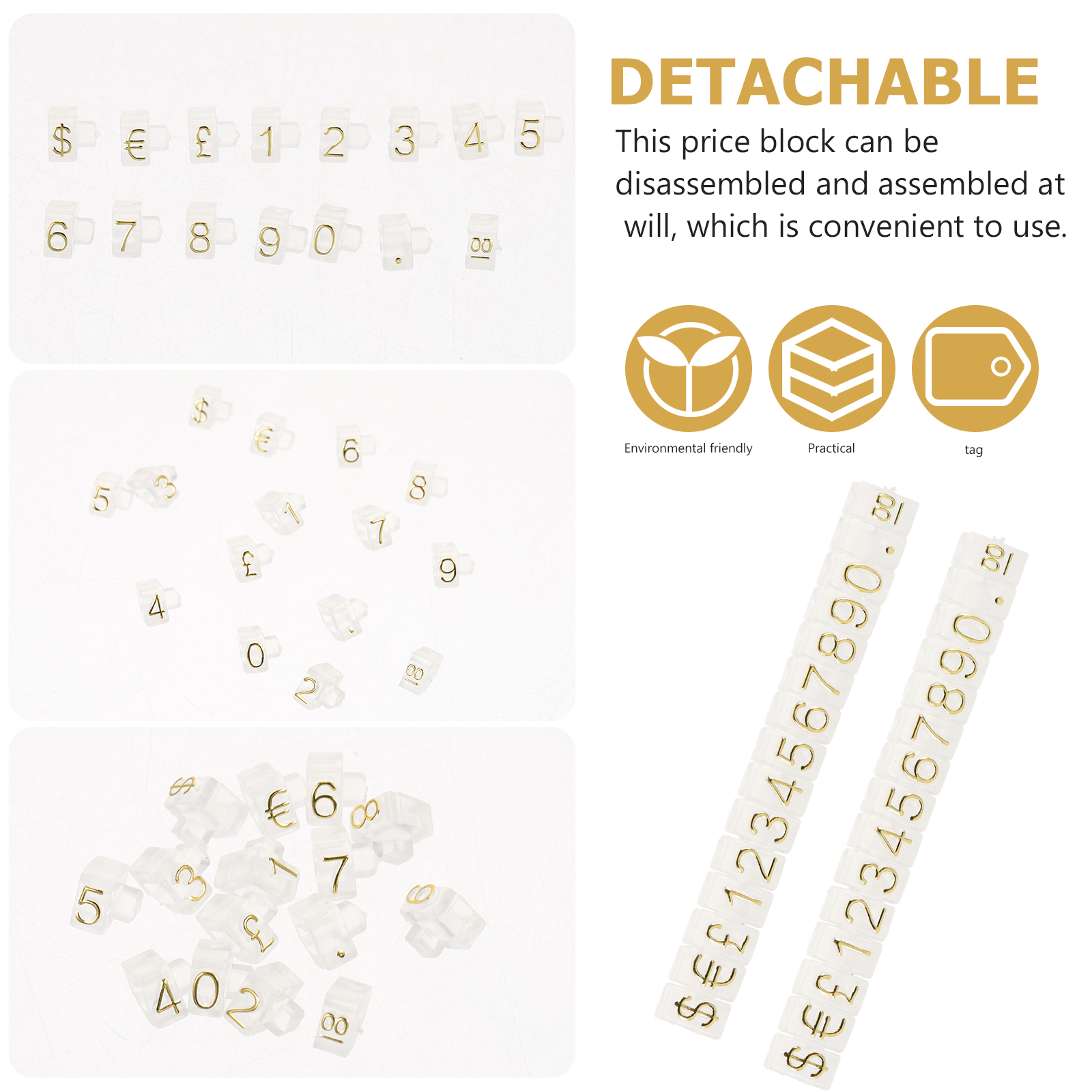 20 Pcs Price Tag Mini Refrigerator Stand Cube Tags Jewelry Blocks Counter Plastic Display