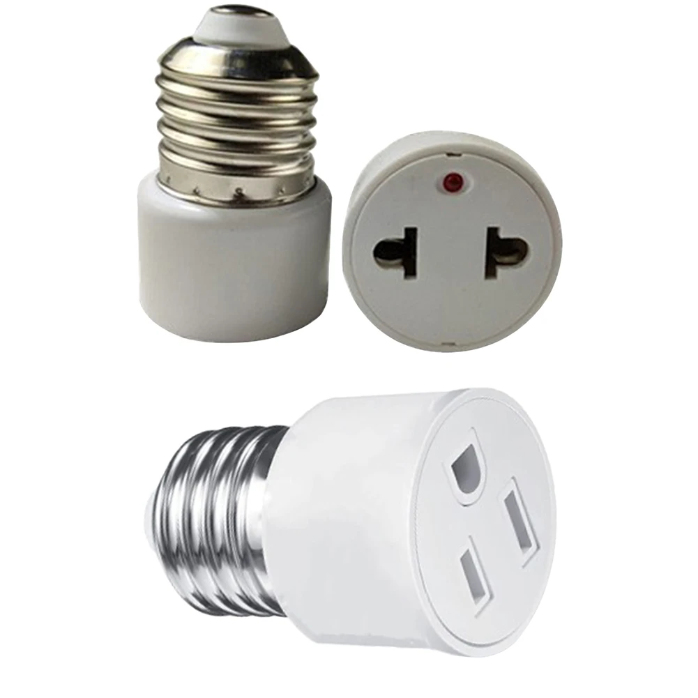 Adaptador de Base de bombilla de tornillo E27 a UE y EE. UU., convertidor de enchufe de lámpara, convertidor de soporte de luz, 2/3 clavijas E27, enchufe europeo y americano
