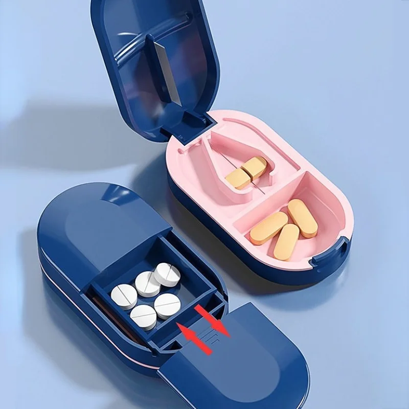 JUSTLANG ミン薬カッター多機能薬剤カッター薬箱収納防水取り外し可能なクリーニングステンレス鋼の刃