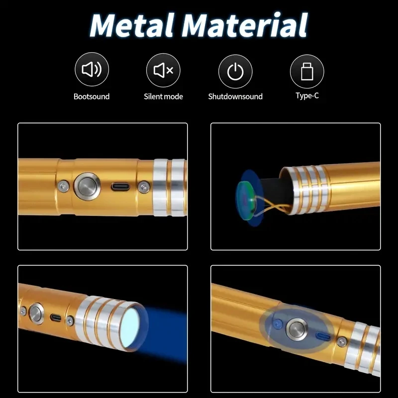 REikirc Upgraded Version Gravity Sensing Lightsaber 2 In 1 7-color Metal Laser Sword Rechargeable Toy Party Glow Swords
