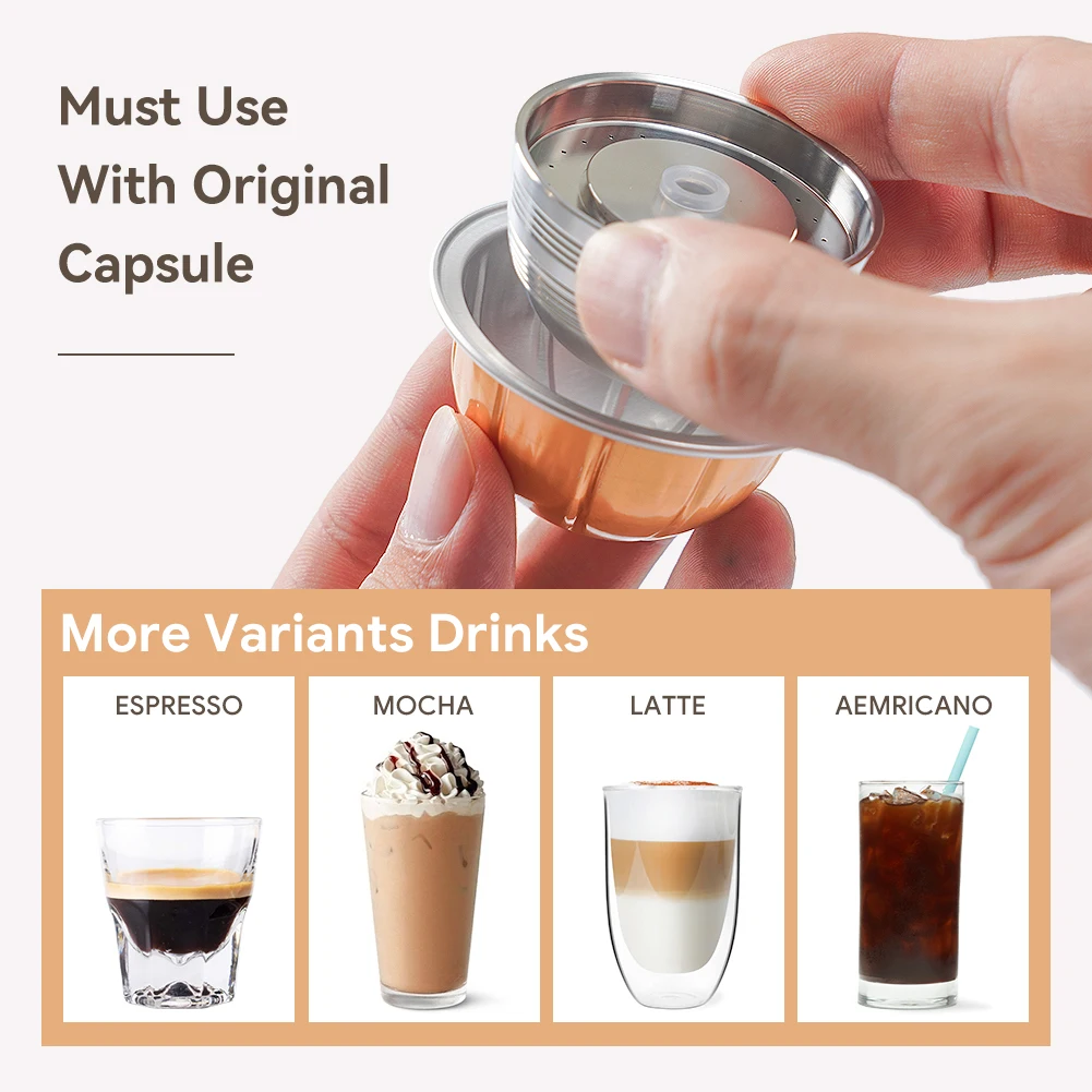 Многоразовые кофейные капсулы только для Nespresso Vertuoline Next, кофемашина из нержавеющей стали, флитерные капсулы для кофе для Vertuo Next