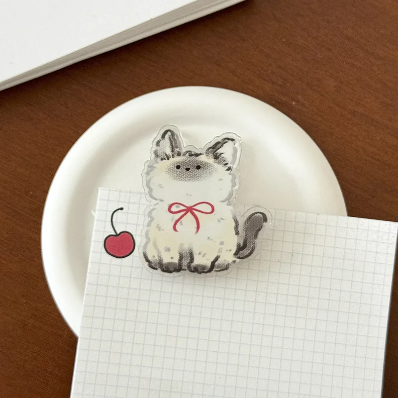 Simpatico clip con sigillo per gatto, ragazza, cuore, piccola clip per note adesive, cartone animato