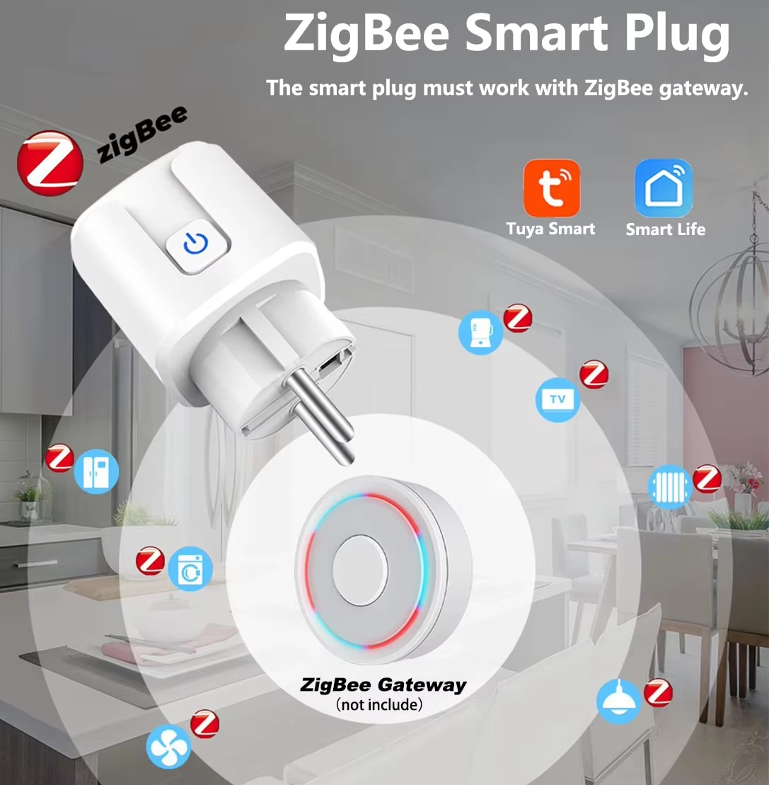 ZigBee Tuya WiFi inteligente enchufe UE 16A/20A Monitor de potencia temporizador Control de voz Alexa Google Home vida inteligente Yandex Alice