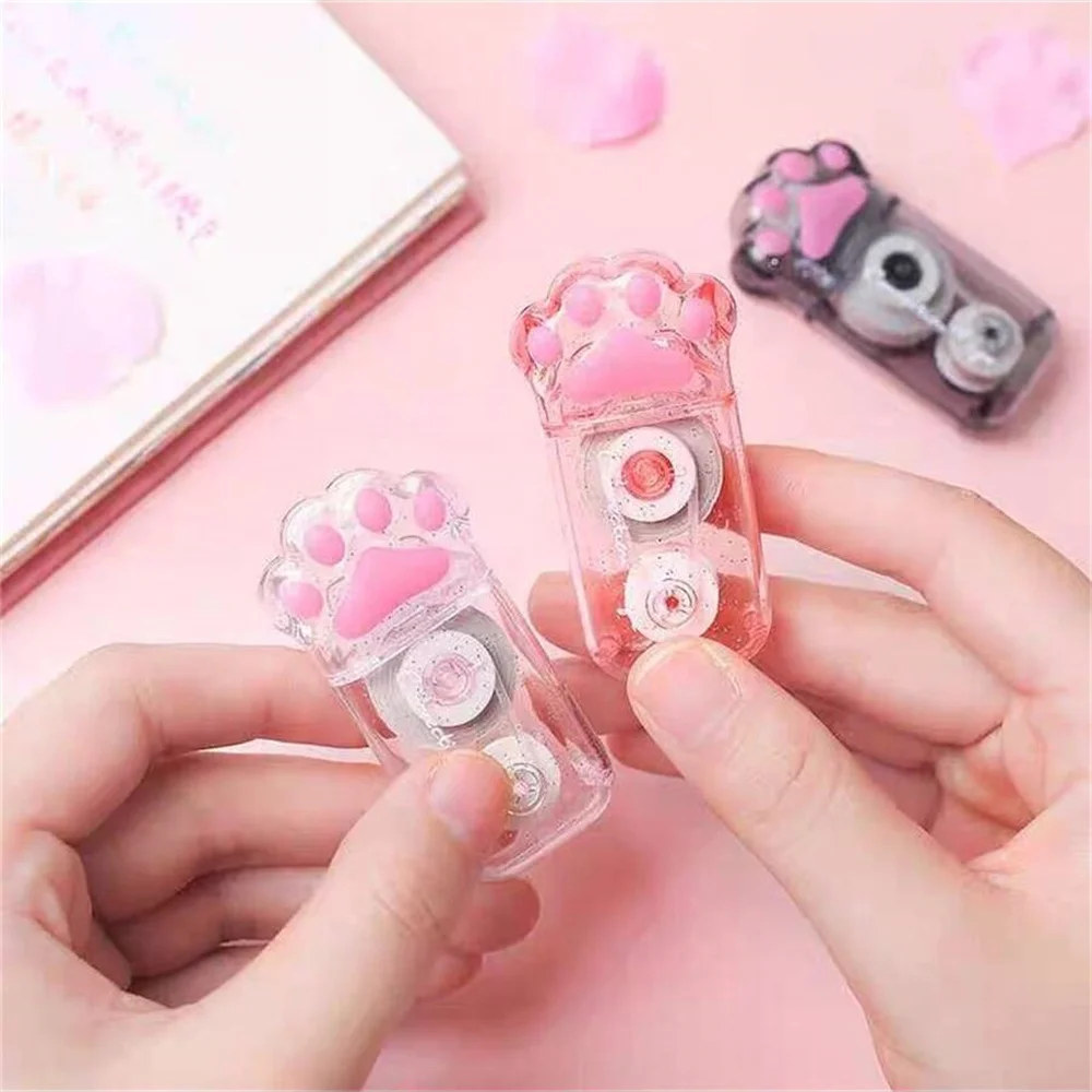 1PCS 6M Cartoon Cat Claw Correction Tape, Quick to Clean and Easy to Use, Suitable for Writing Office Student Correction Tape