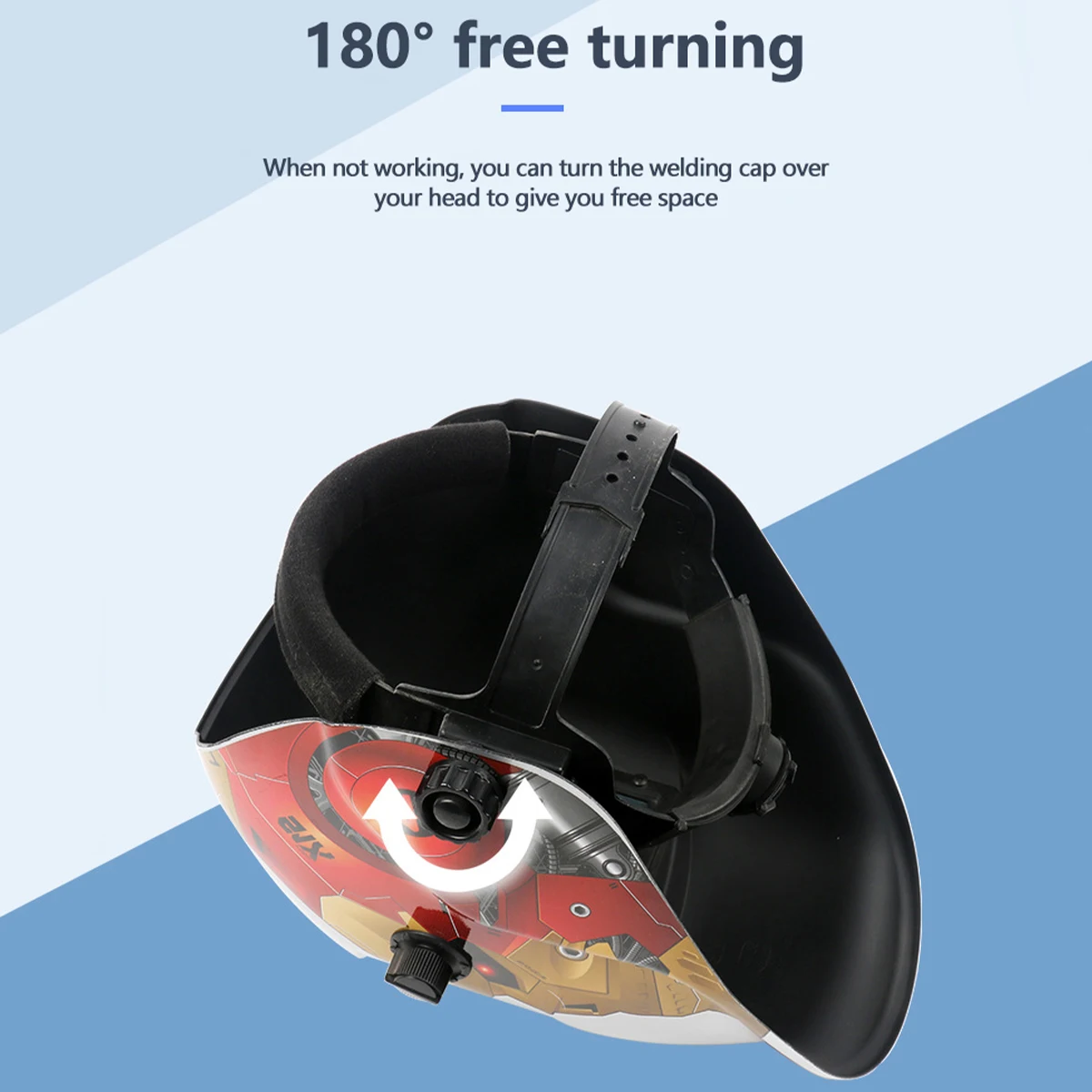 Casco de soldadura AIRAJ, máscara de soldadura con oscurecimiento automático para máquina soldadora de arco TIG MIG, vista grande, DIN9-13 de Color verdadero, visión de 93x42MM