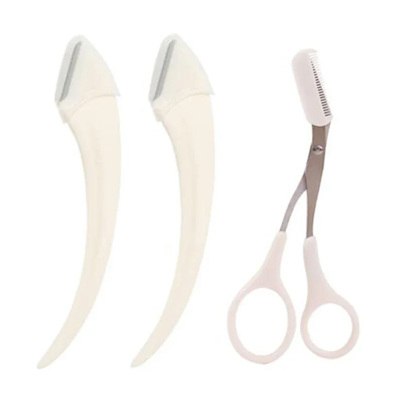 1/2/3 Stuks Wenkbrauw Trimmen Mes Wenkbrauw Gezicht Scheermes Voor Vrouwen Wenkbrauw Schaar Met Kam Brow trimmer Schraper Gemakkelijk Te Gebruiken