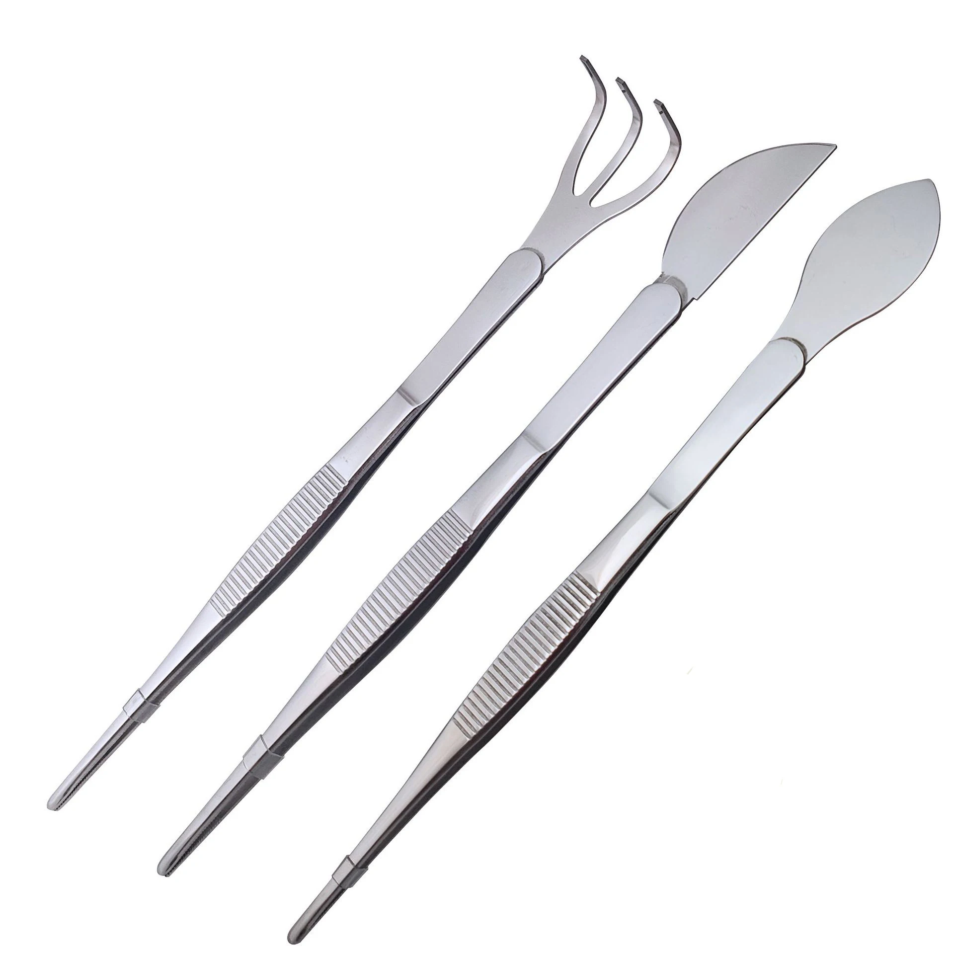2-in-1  304 Stainless Steel Root Rake with Bonsai Tweezers with Ergonomical Handle Soil Farming Tool for Succulents Crafting