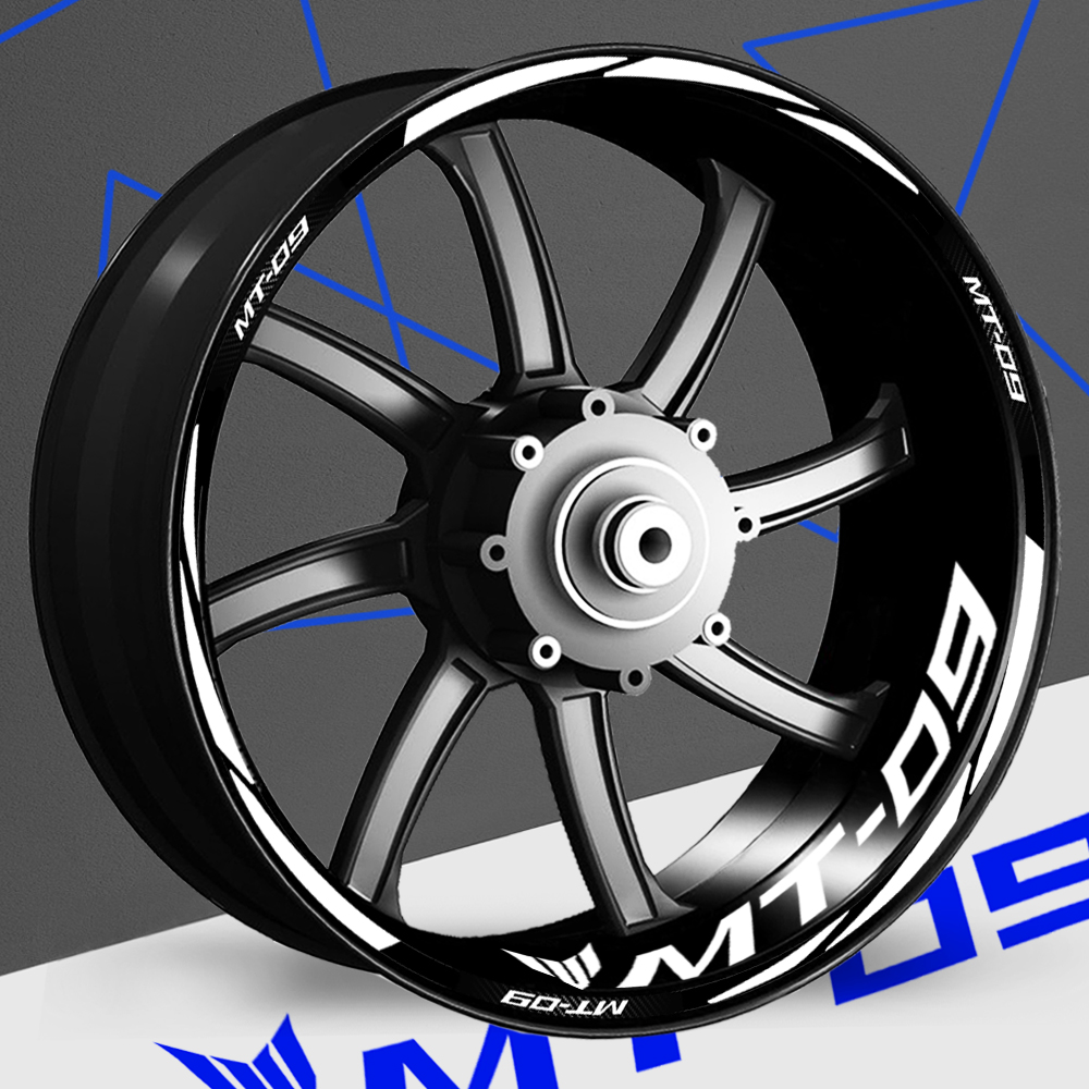 For MT-09 MT09 MT 09 Motorcycle Reflective Wheel Sticker Racing Rim Stripe Tape Decal Waterproof  Accessories