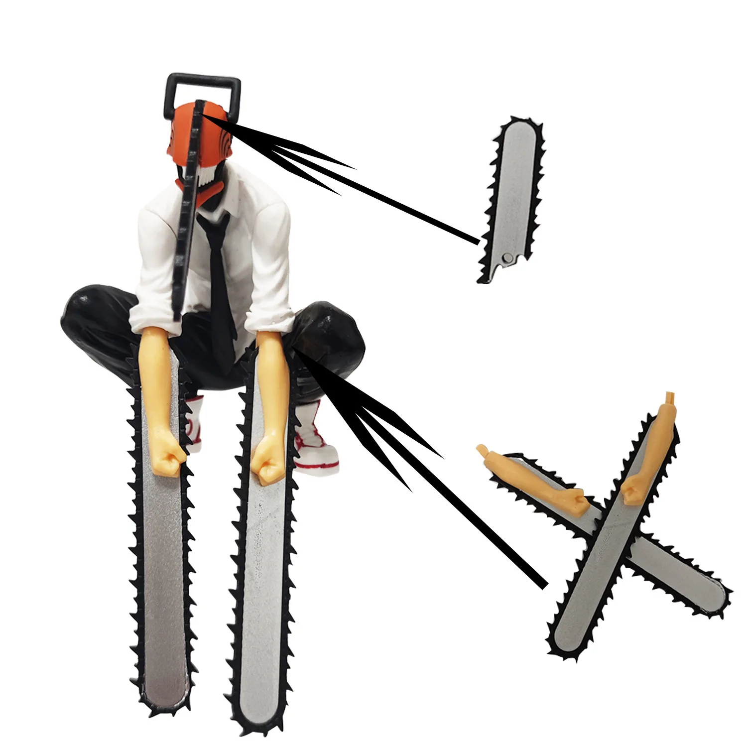 นั่ง Chainsaw รูปบะหมี่กึ่งสําเร็จรูป Chainsaw Man เลือดปีศาจ Pawa ทิวทัศน์รูปเครื่องประดับ,อะนิเมะชุดเครื่องประดับ