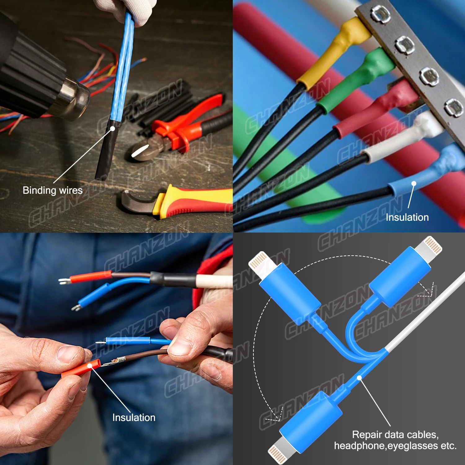 25M/Roll 2:1 8 Color Φ0.6mm - 100mm Heat Shrink Tube Heated Shrinking Wrap Polyolefin Heat-Shrink Wire Tape Wrapping Wiring Hose