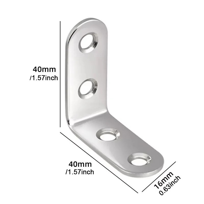 Supports d'angle d'angle de 90 degrés, 10 pièces, fixation d'angle en acier inoxydable, supports muraux pour étagères, Table, chaise