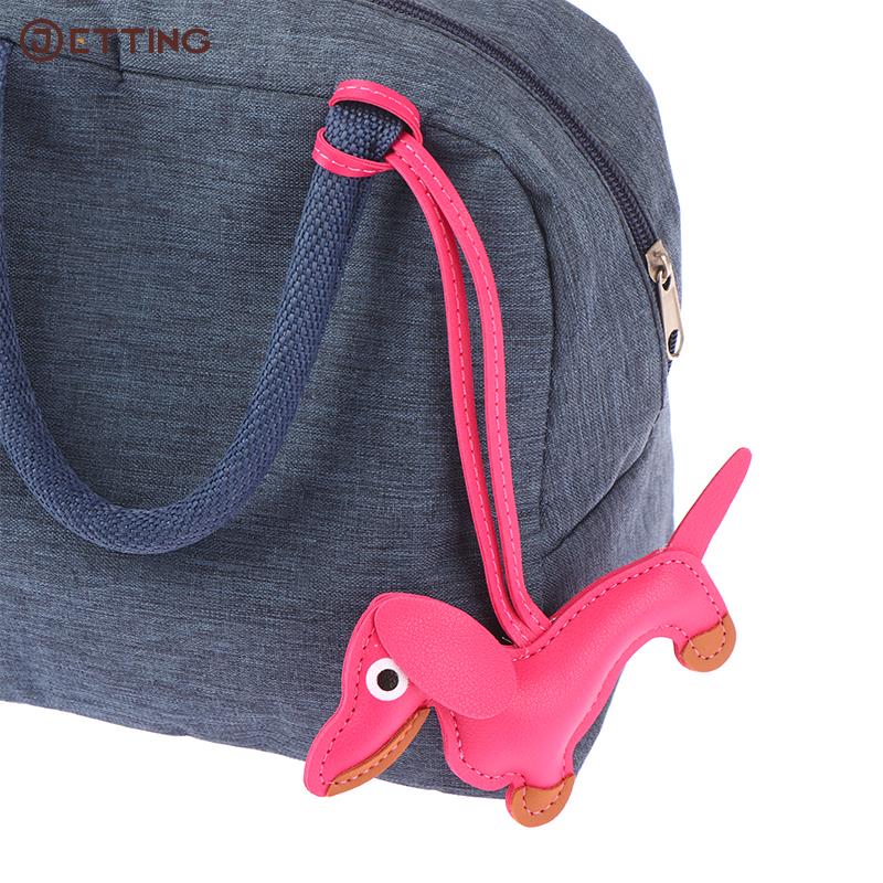 Men "Car Dachshund Bulldog Keychain PU Cão De Couro Chaveiros Moda Para As Mulheres Saco Pingente Jóias Trinket Key Ring Chaveiro