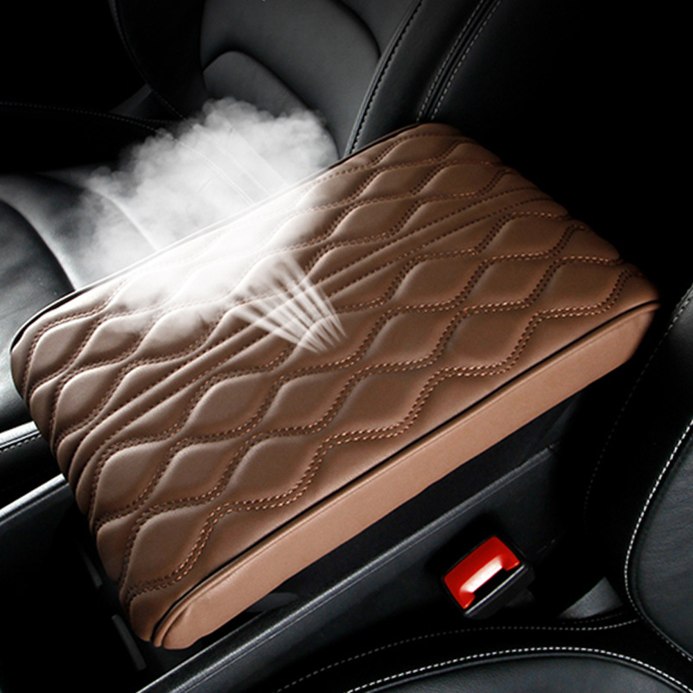 Alfombrillas para reposabrazos de coche, espuma viscoelástica, reposabrazos para vehículo, almohadillas para cajas, cubiertas de consola central de cuero, accesorios interiores de estilo
