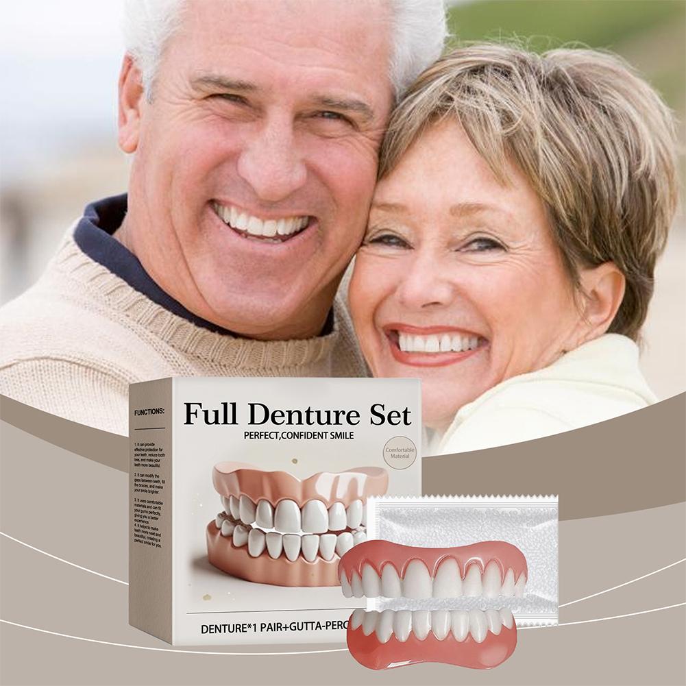 Adjustable Dentures Teeth Set Snap-on Fake Teeth Portable Braces Decorate Gaps For Teeth Enhance Aesthetic Adult Dropshipping