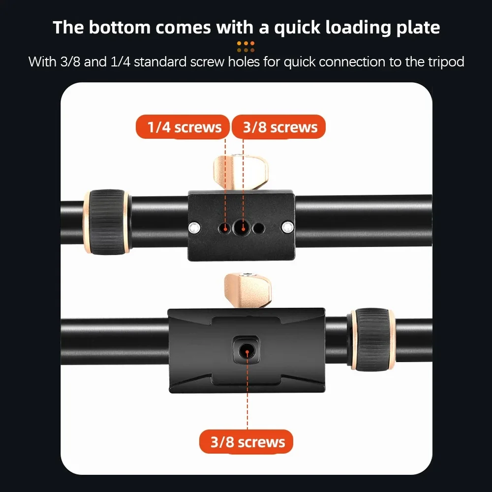 QZSD AK90 extensión de trípode Universal brazo de pluma extensor de aleación de aluminio columna central Horizontal 52-93cm para trípode carga de 10KG