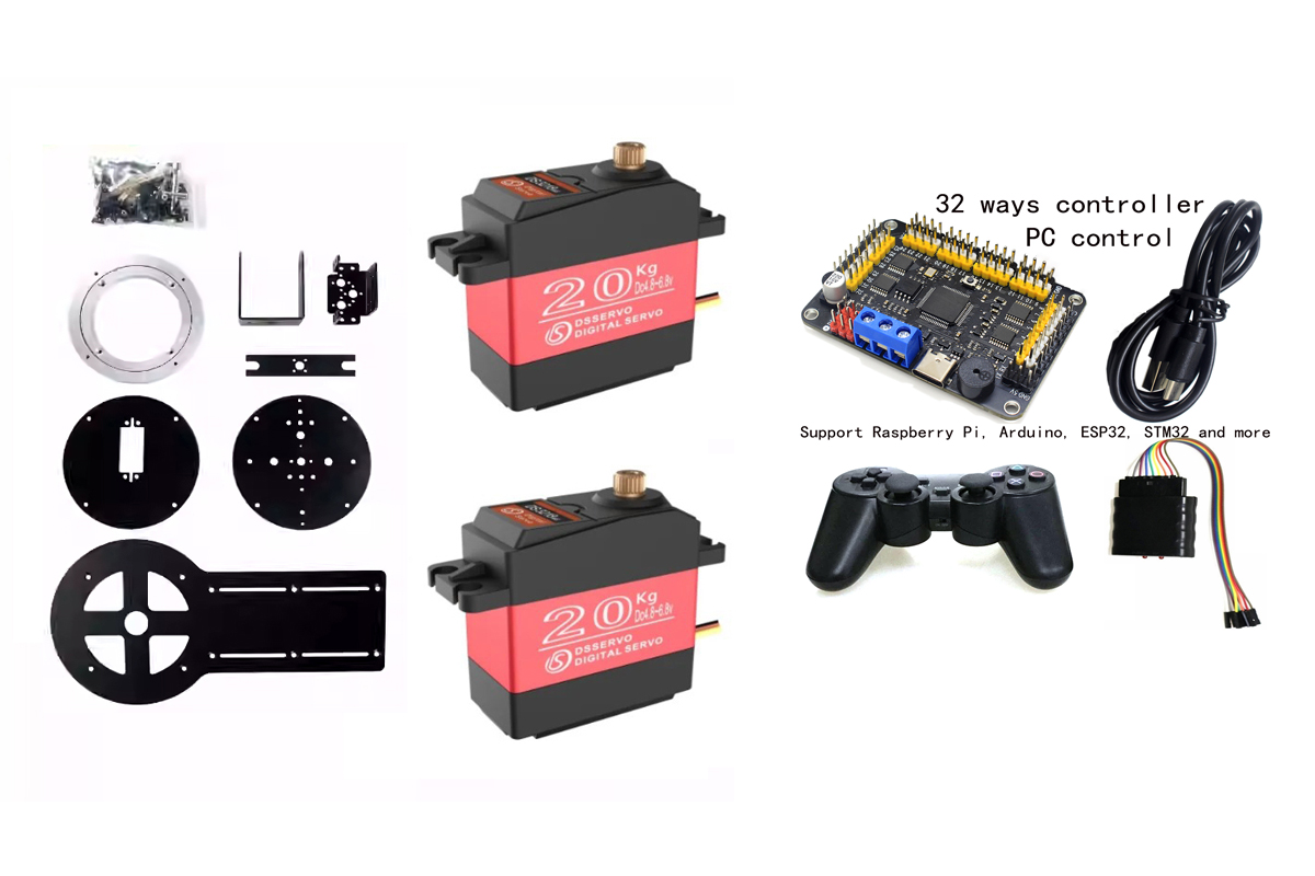 2 suporte de rotação dof chassi base alumínio plataforma robô kit diy mg996 ds3218 servo para drone pista antena estação à terra