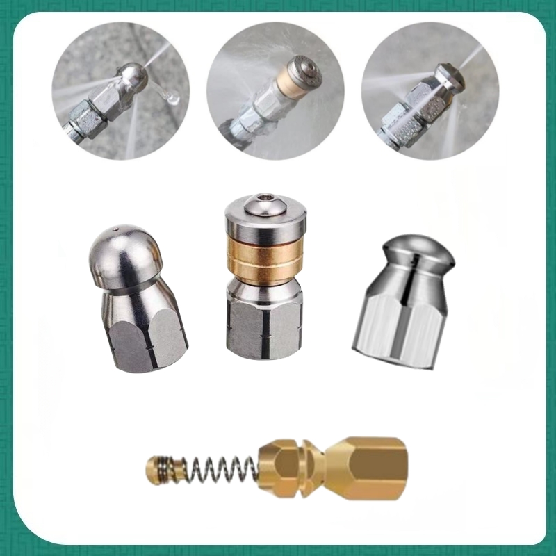 Sewer Drainage Cleaning Nozzle, G1/4 Internal Thread High-Pressure Nozzle, High-Pressure Hose Cleaning Kit.