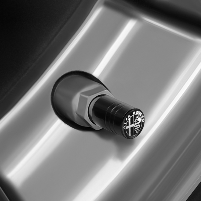 4 pçs tampa da válvula do pneu do carro tampas de ar da haste da roda de alumínio para alfa romeo giulia stelvio mito giulietta tonale alfa 4c disco