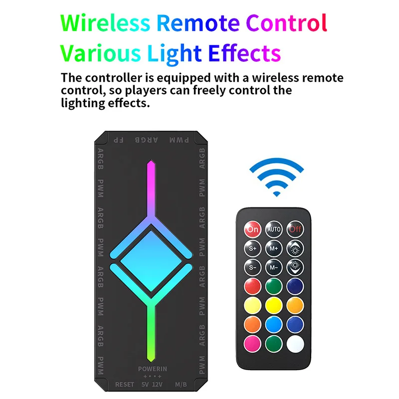 TEUCER 5V 3pin Fan Hub ARGB PWM 4pin 1 To 9 Ports Splitter SATA Power Magnetic Suction ARGB Fan Controller for PC Case Fan