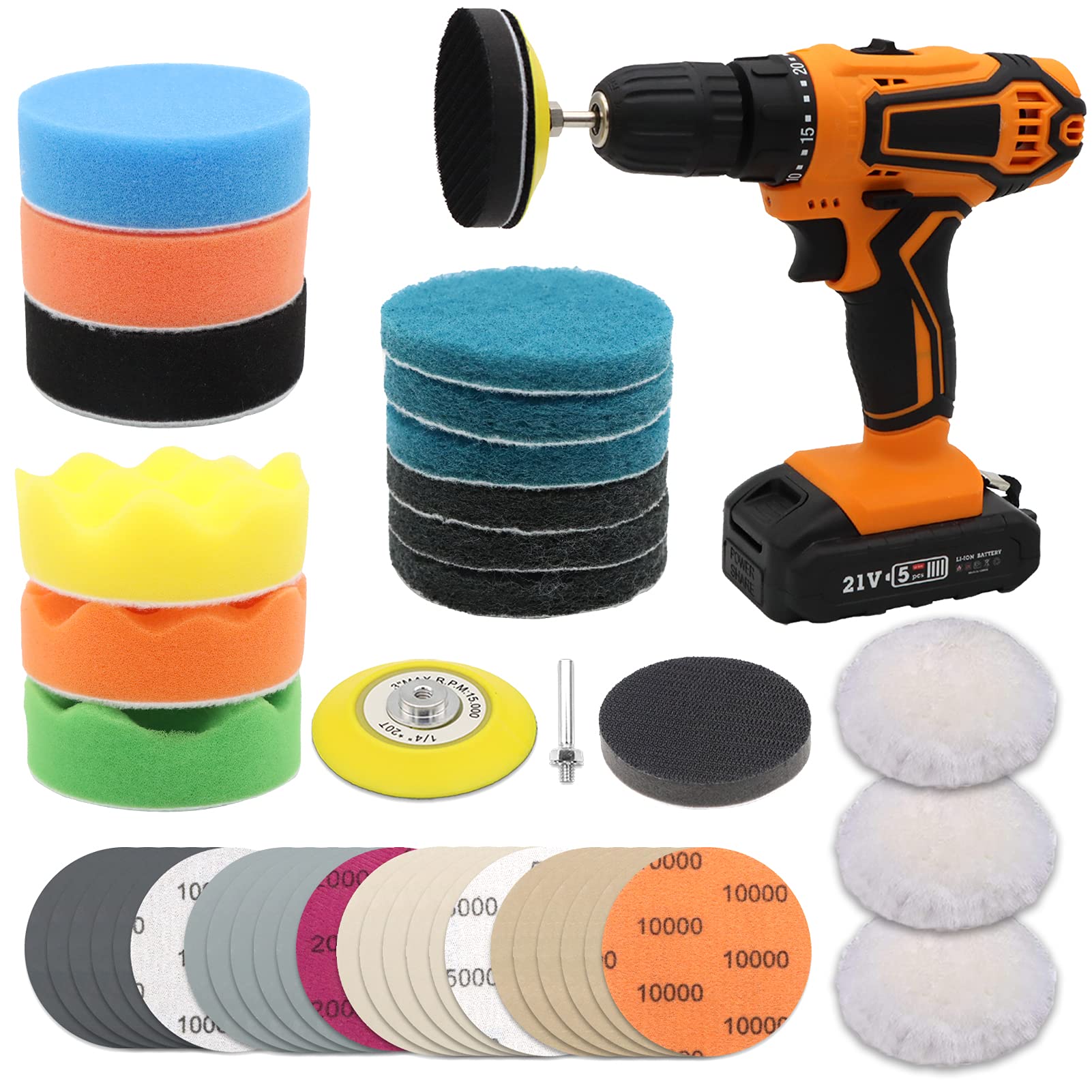 Đèn Pha Ô Tô Phục Hồi Bộ 3 Inch Đánh Bóng Xe Chà Nhám Đĩa Với Vỏ Lưng Cọ Rửa ĐỆM PHỒNG Bọt Biển Mềm Giao Diện Miếng Lót