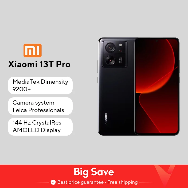 Globale Version Xiaomi 13T Pro 5G 50MP Leica Kamera 144Hz 6,67" AMOLED AMOLED 5000mAh 120W HyperCharge IP68