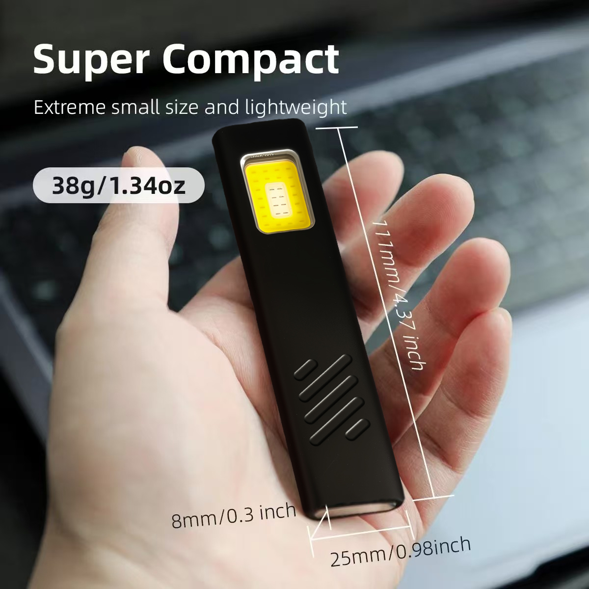 Llavero LED linterna USB C recargable 600LM Mini antorcha magnética impermeable portátil luz de trabajo de bolsillo