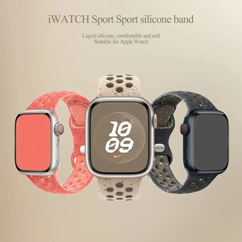 Apple Watch 밴드 용 스트랩 46mm 44mm 49mm 45mm 40mm 41mm 38 42mm correa 통기성 팔찌 iwatch 시리즈 10 8 SE 7 6 5 9 Ultra